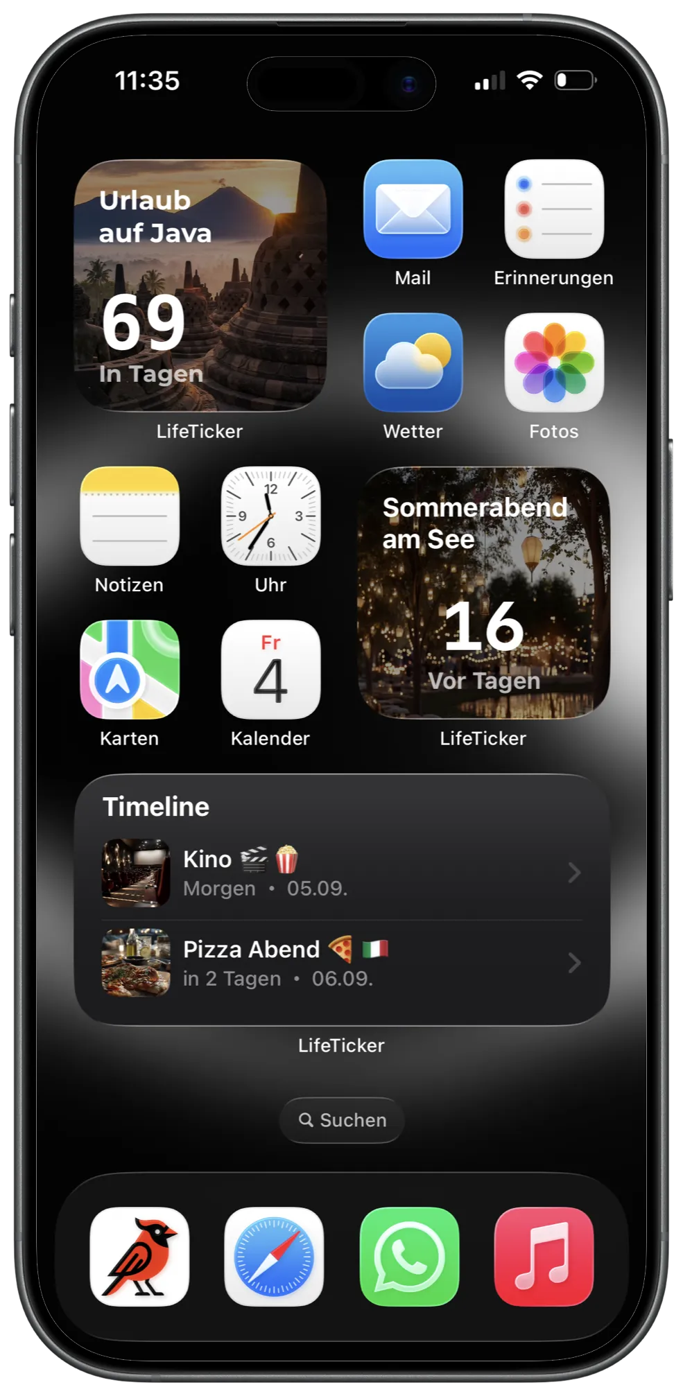 LifeTicker-Widgets auf dem iOS-Home-Bildschirm