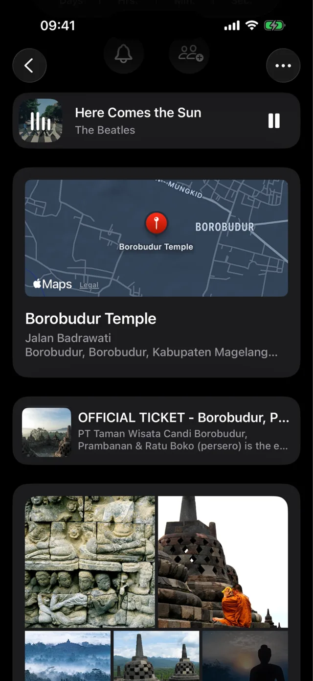 Event details with map location and tickets